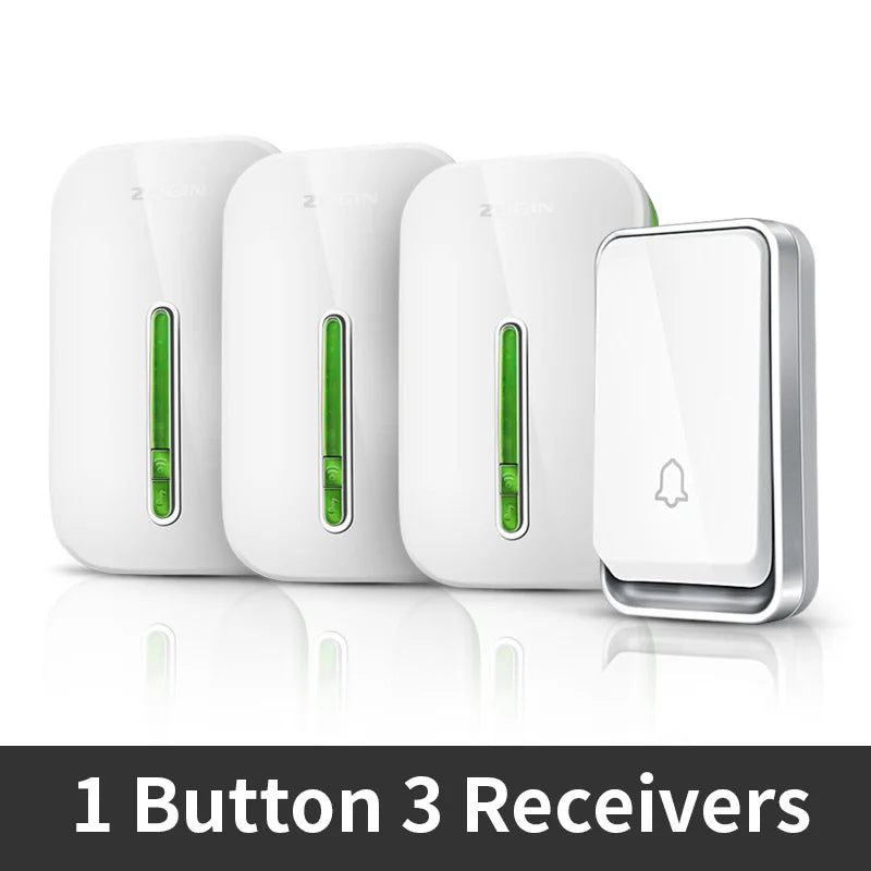 Self-Powered Wireless Doorbell No Battery Needed, 100dB Loud Chime, 120m Range, Waterproof (IP44), 52 Melodies