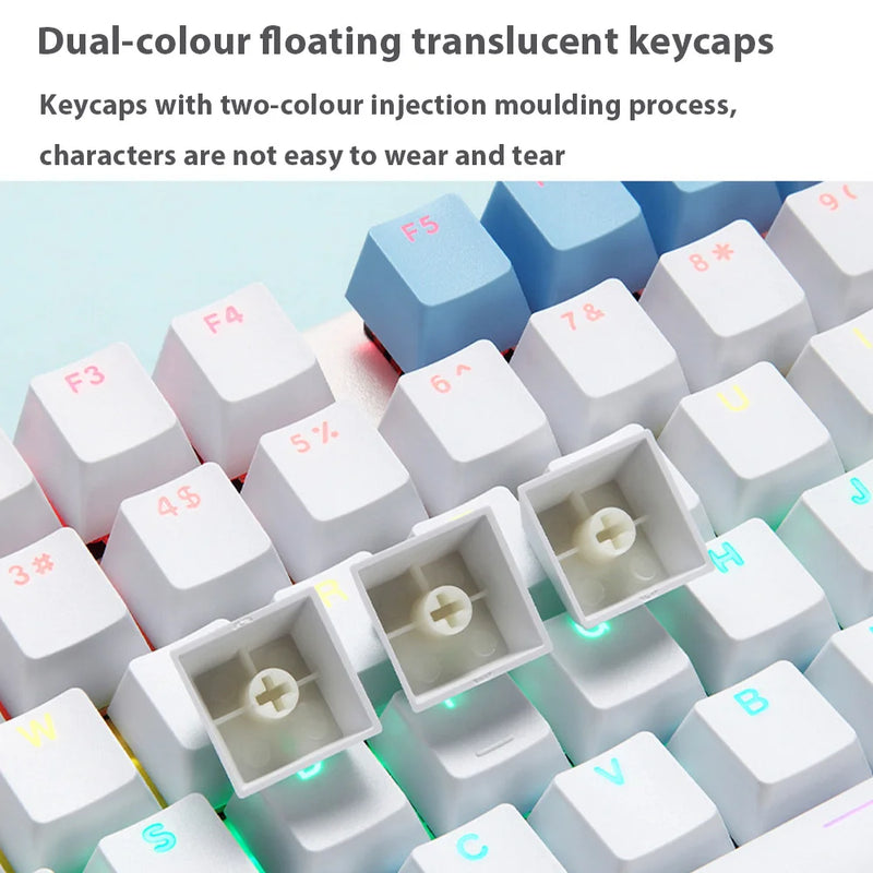 87 Key Gaming Keyboard Red Brown Blue Switch Wired Keyboard For PC Laptop Office Hot-Swappable Color Backlit Mechanical Keyboard
