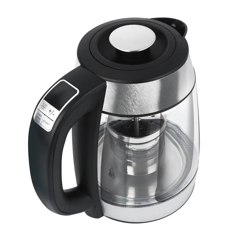 Electric Kettle 220V Electric Health Kettle Stainless Steel Borosilicate Glass Blue Light 1500W Hot Water Tea Kettle Home Applia