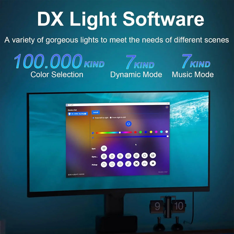 Gaming Monitor Light, 24-34 inch Backlight with Screen Color sync Effect for Computer Monitor, Compatible with Windows Computers
