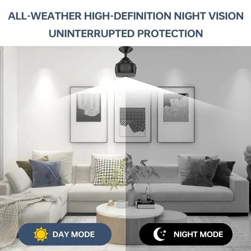 Security Camera 4K Mini Full Color Night Vision High Definition WiFi Monitor Waterproof Motion Detect Surveillance