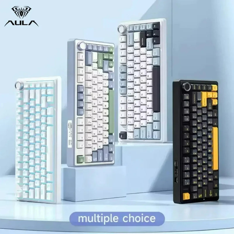 AULA F75/S75Pro Gaming Keyboard 2.4G Wireless/Bluetooth/Wired RGB Customized 75% Layout OEM Profile Gasket Structure Keyboard