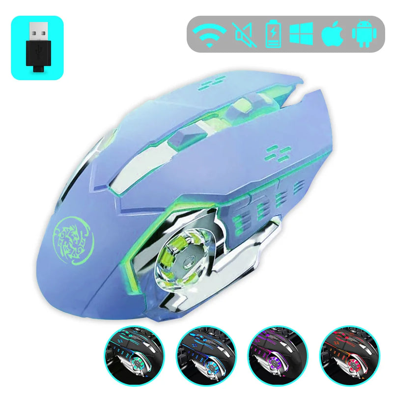 Wireless Gaming Mouse – 2.4G & Bluetooth, RGB, Rechargeable