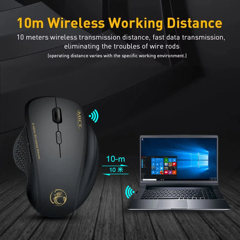 iMICE Wireless Gaming Mouse – 2.4GHz, 1600 DPI, Ergonomic