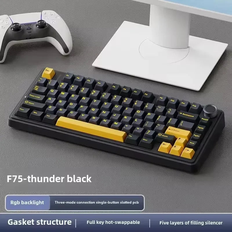 AULA F75/S75Pro Gaming Keyboard 2.4G Wireless/Bluetooth/Wired RGB Customized 75% Layout OEM Profile Gasket Structure Keyboard