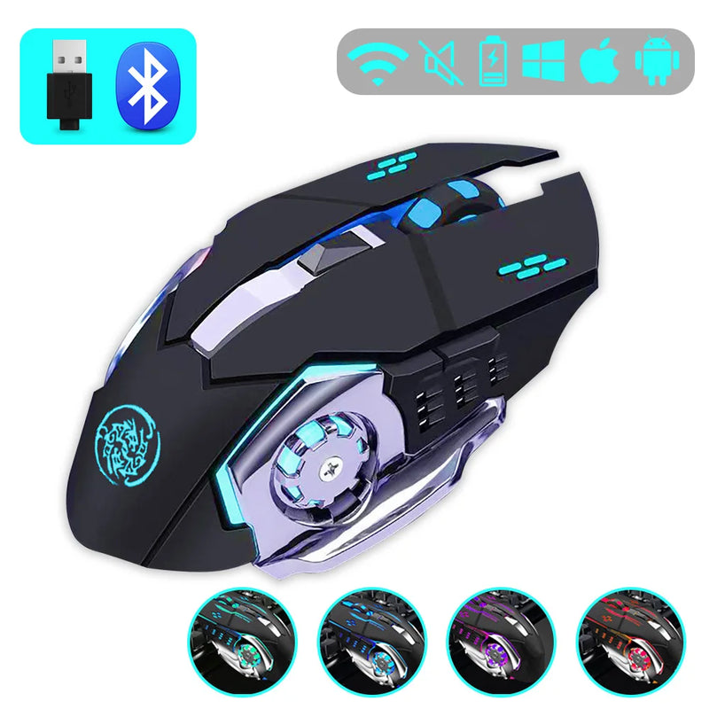 Wireless Gaming Mouse – 2.4G & Bluetooth, RGB, Rechargeable
