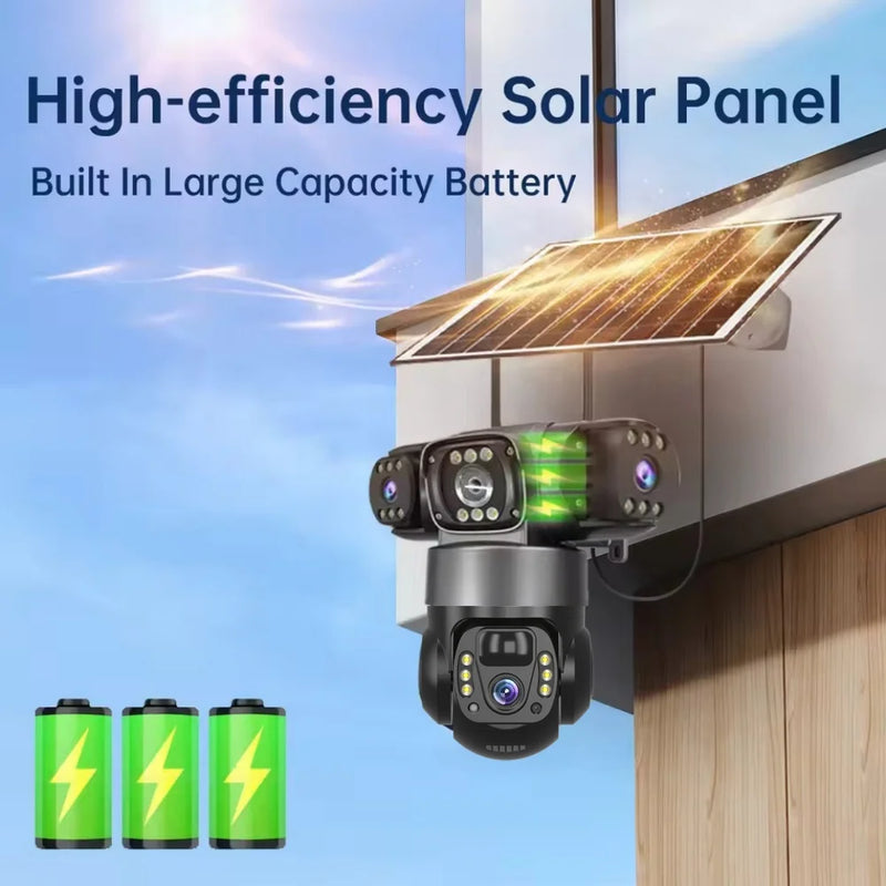 Security Camera 12MP Solar Camera Home Security 4G Camera PTZ 360° Outdoor CCTV with Color Night Vision Motion Sensor Alarms
