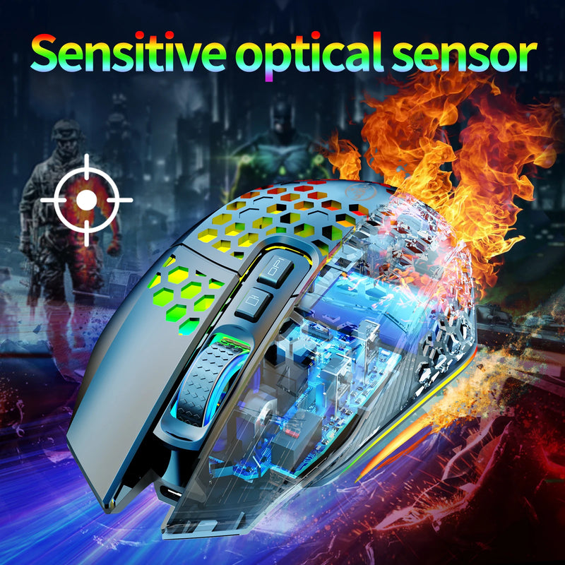 Precision Wireless Gaming Mouse – Ergonomic, RGB, Type-C Recharge
