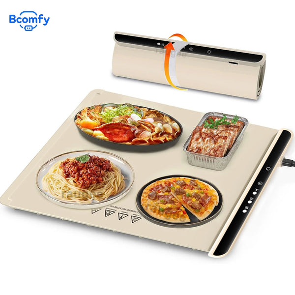 Food Warmer Mat Electric Warming Tray Foldable Coffee Warming Pad for Food Portable Electric Warming Tray Silicone Warmer Plate