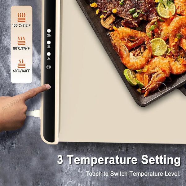 Food Warmer Mat Electric Warming Tray Foldable Coffee Warming Pad for Food Portable Electric Warming Tray Silicone Warmer Plate