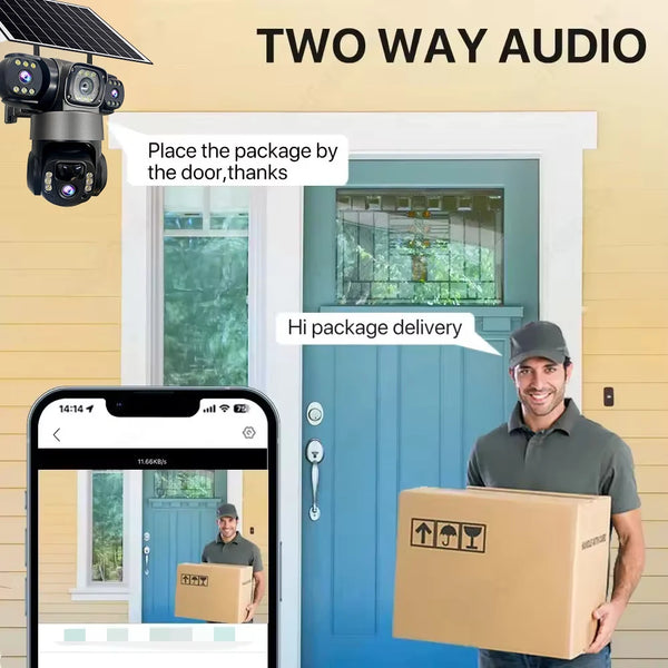Security Camera 12MP Solar Camera Home Security 4G Camera PTZ 360° Outdoor CCTV with Color Night Vision Motion Sensor Alarms