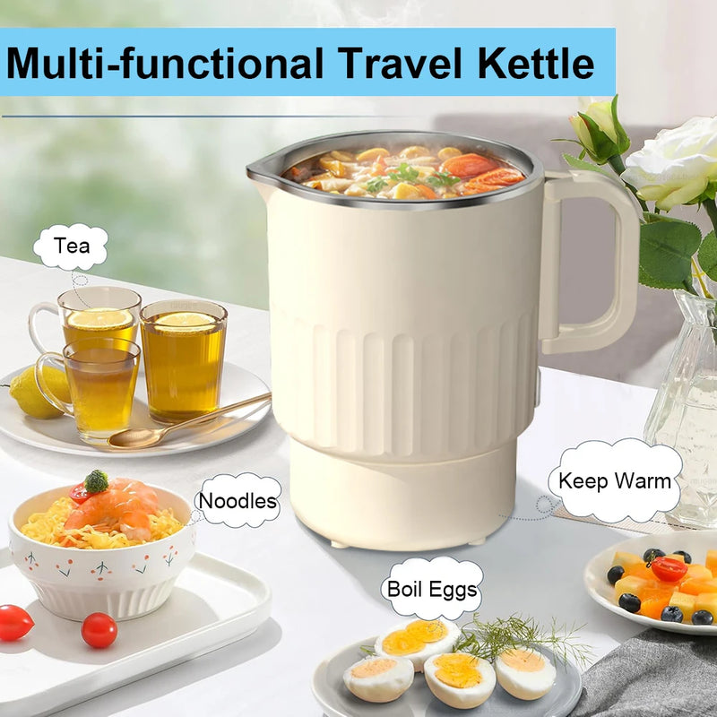 Electric Kettle 1L Travel Smart Kettle for Tea Coffee Boiled Egg Noodles Electric Kettle Mini Portable Foldable Boiling kettle
