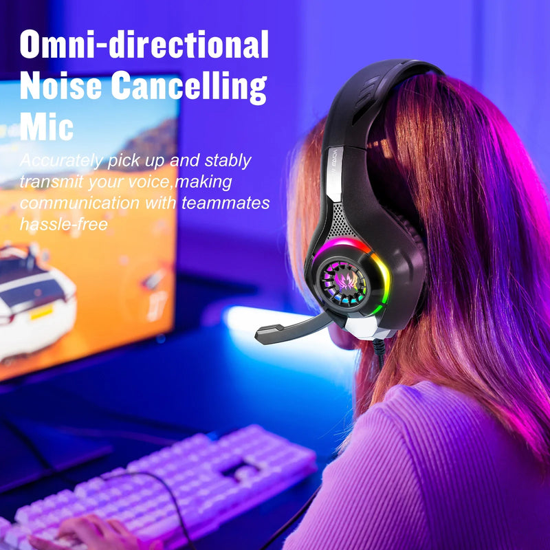 Wired Gaming Headpset Headphone with Microphone 3.5mm PC Gaming Headset Earphones For Computer Laptop PS4 PS5 Xbox Bass Stereo