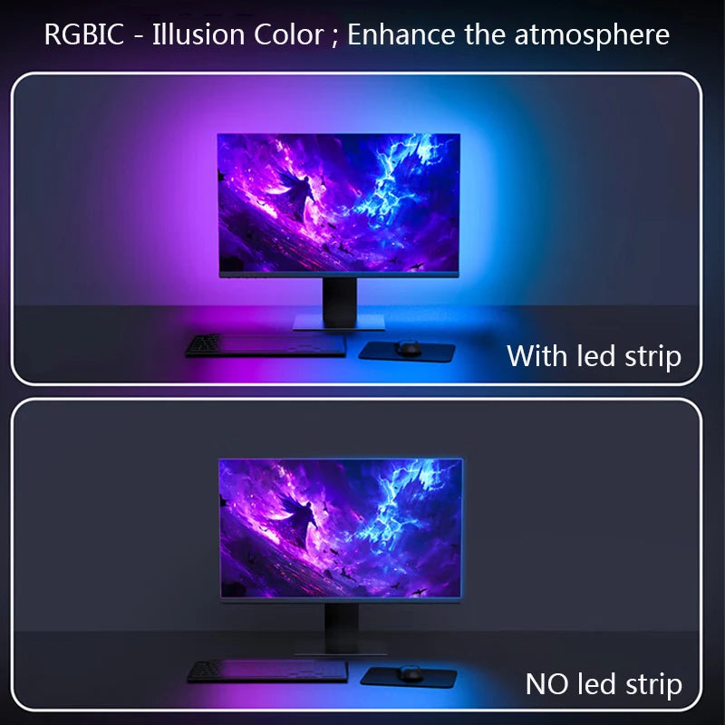 Gaming Lights Computer Screen SYNC Lights Strip Smart Ambient Lighting PC Display Backlight Software Control RGB DIY Light Game