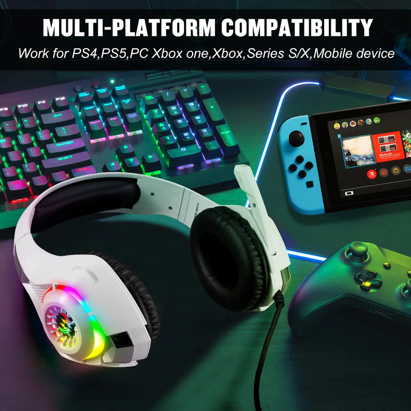 Wired Gaming Headpset Headphone with Microphone 3.5mm PC Gaming Headset Earphones For Computer Laptop PS4 PS5 Xbox Bass Stereo