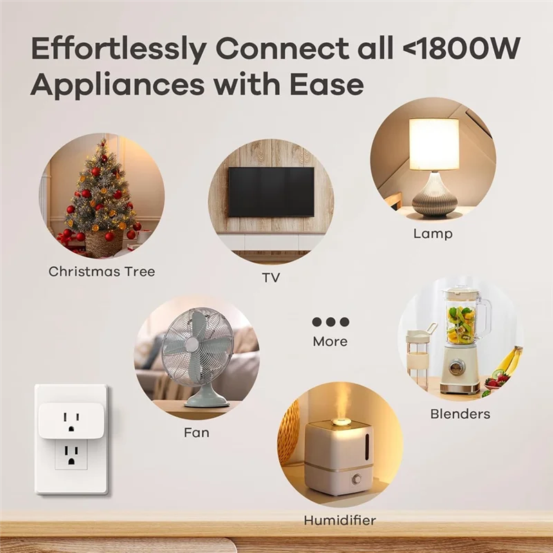 HLZS-Smart Plug, Work With Automation, APP Remote Control Timer&Schedule,4 Pack US Plug