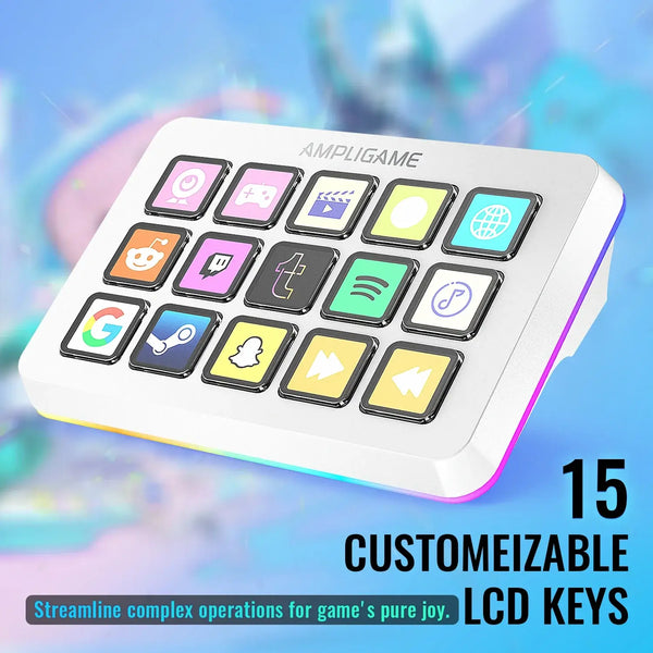 FIFINE D6 Stream Controller – 15-Key Programmable Deck