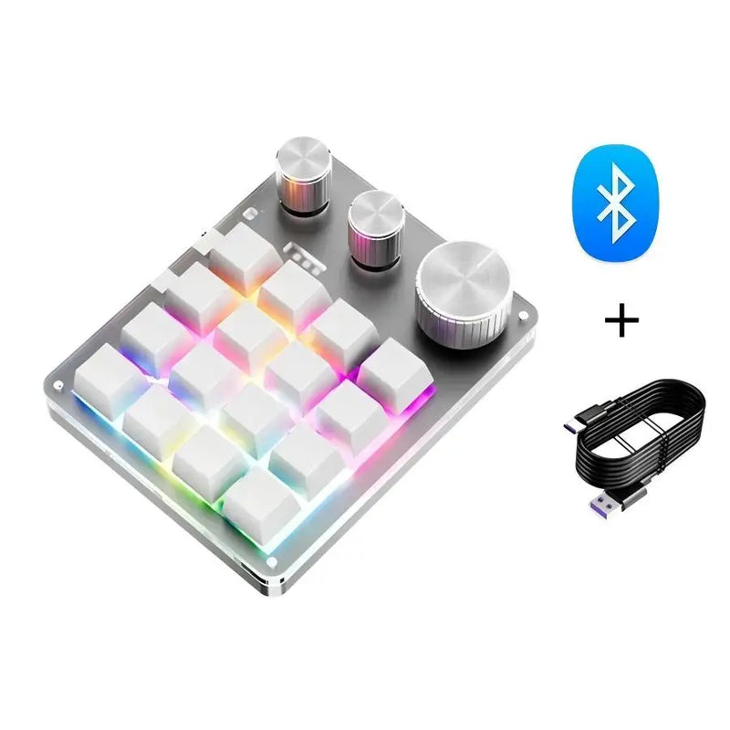 16 Keys 3 Knobs Mechanical Gaming Keyboard USB Wired Bluetooth/ Wireless Programming Macro Mini Keyboard Custom Hot-swap Keypad