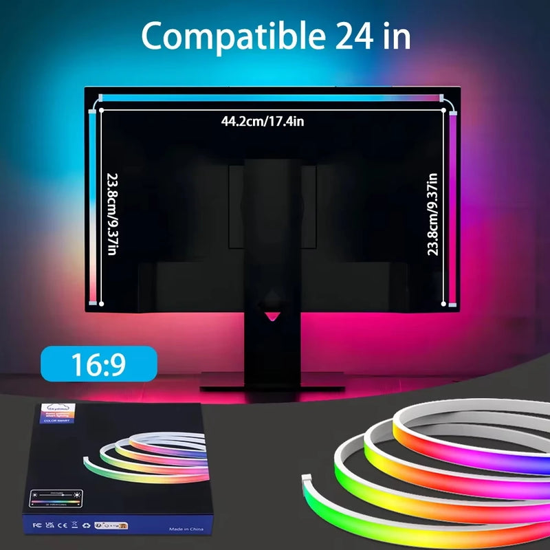 Gaming Monitor Light, 24-34 inch Backlight with Screen Color sync Effect for Computer Monitor, Compatible with Windows Computers
