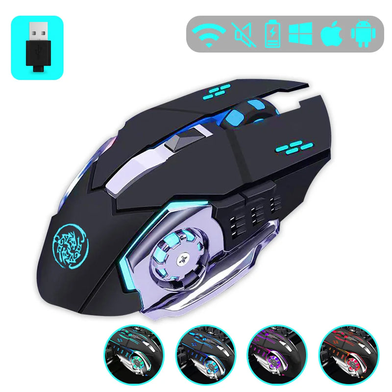 Wireless Gaming Mouse – 2.4G & Bluetooth, RGB, Rechargeable