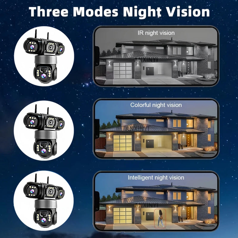 Security Camera 12MP Solar Camera Home Security 4G Camera PTZ 360° Outdoor CCTV with Color Night Vision Motion Sensor Alarms