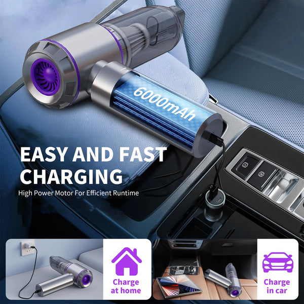 Car vacuum cleaner: multi-functional, handheld, brushless, dual-purpose, all-in-one, suitable for home use, with inflation and d