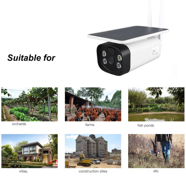 Solar Outdoor Camera Solar Security Camera Wireless WiFi HD Full Color Night Vision IP67 Waterproof Surveillance Outdoor Camera