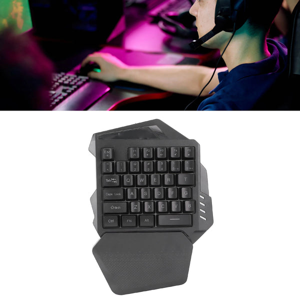 One Handed Gaming Keyboard 2.4G Wireless RGB Lighting ABS 35 Keys Gaming Keyboard for Computer Mini Mechanical Keyboard