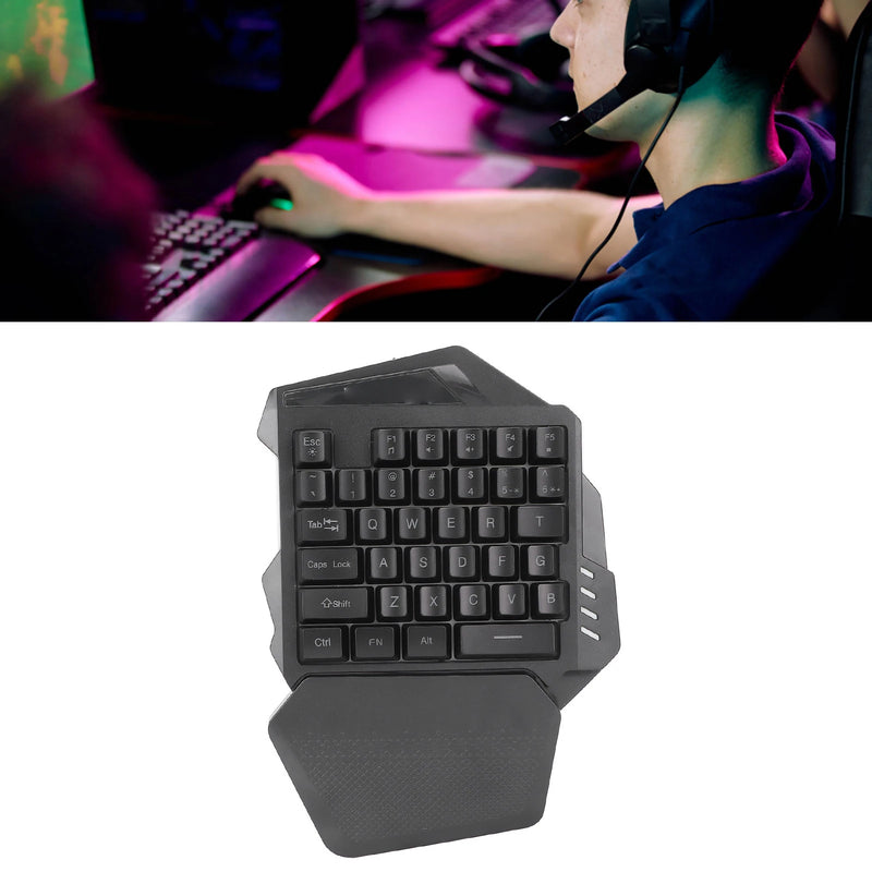One Handed Gaming Keyboard 2.4G Wireless RGB Lighting ABS 35 Keys Gaming Keyboard for Computer Mini Mechanical Keyboard