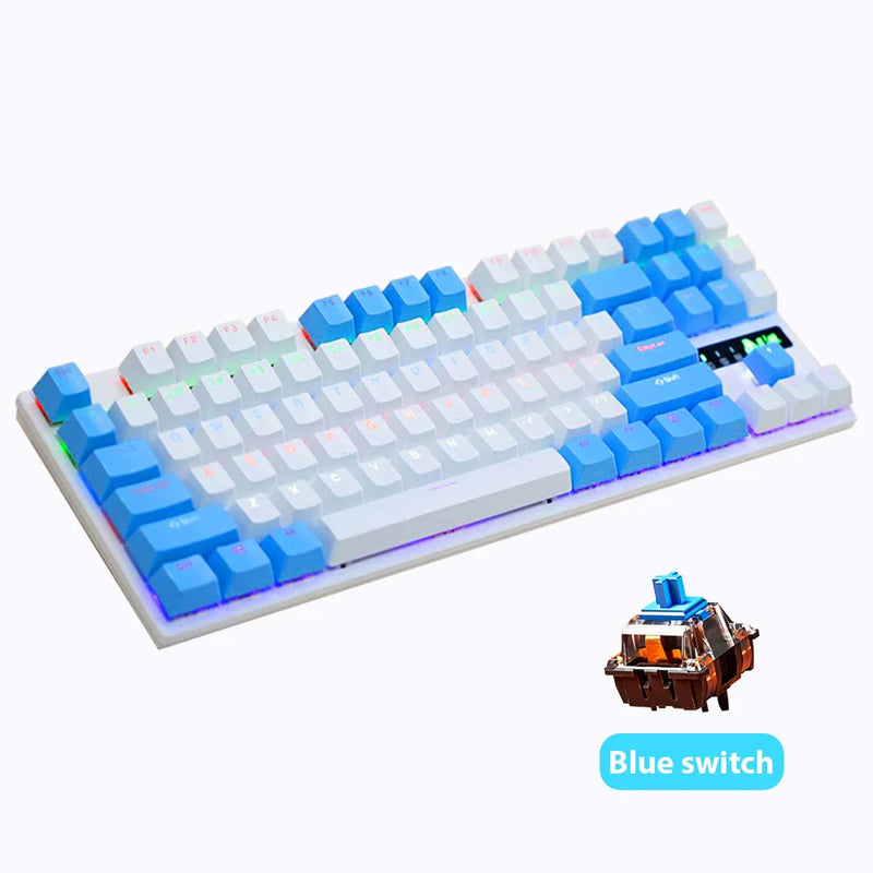 87 Key Gaming Keyboard Red Brown Blue Switch Wired Keyboard For PC Laptop Office Hot-Swappable Color Backlit Mechanical Keyboard