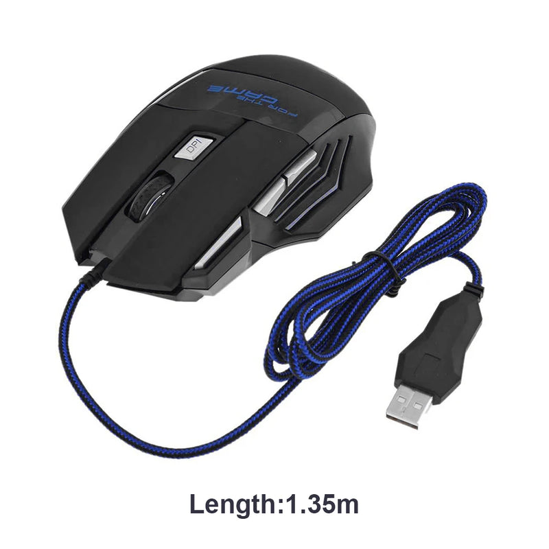 Wired Gaming Mouse – 7 Buttons, 5500 DPI, Backlit