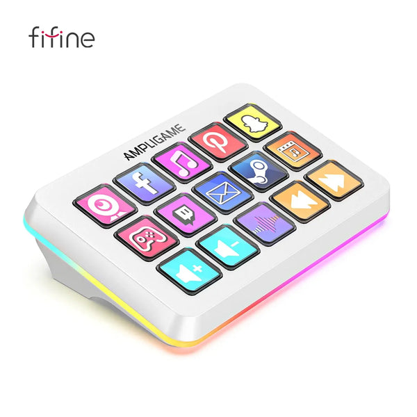 FIFINE D6 Stream Controller – 15-Key Programmable Deck