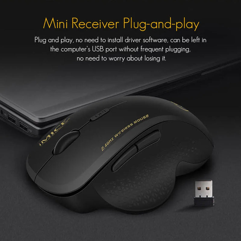 iMICE Wireless Gaming Mouse – 2.4GHz, 1600 DPI, Ergonomic
