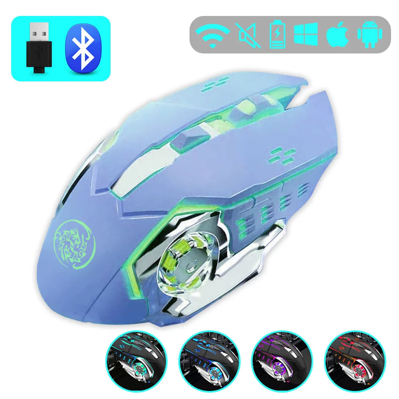 Wireless Gaming Mouse – 2.4G & Bluetooth, RGB, Rechargeable
