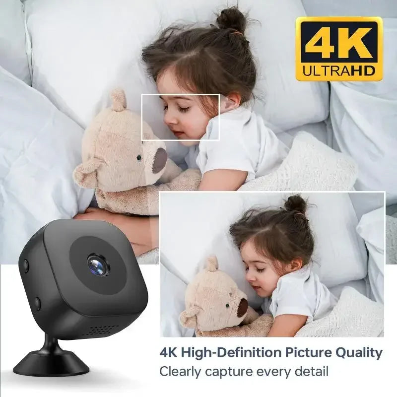 Security Camera 4K Mini Full Color Night Vision High Definition WiFi Monitor Waterproof Motion Detect Surveillance