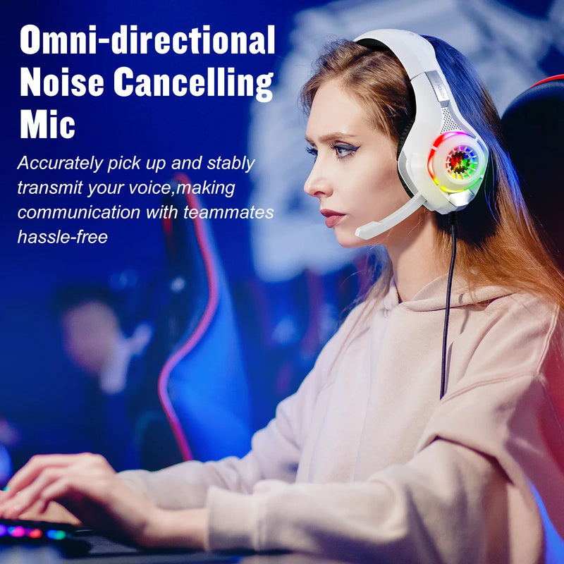 Wired Gaming Headpset Headphone with Microphone 3.5mm PC Gaming Headset Earphones For Computer Laptop PS4 PS5 Xbox Bass Stereo