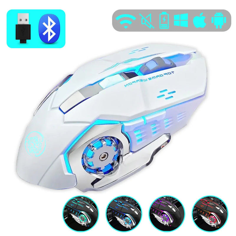 Wireless Gaming Mouse – 2.4G & Bluetooth, RGB, Rechargeable