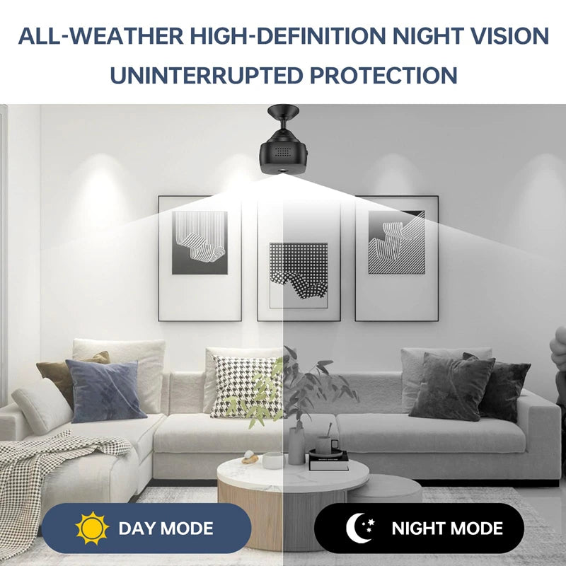 Security Camera 4K Mini Full Color Night Vision High Definition WiFi Monitor Waterproof Motion Detect Surveillance