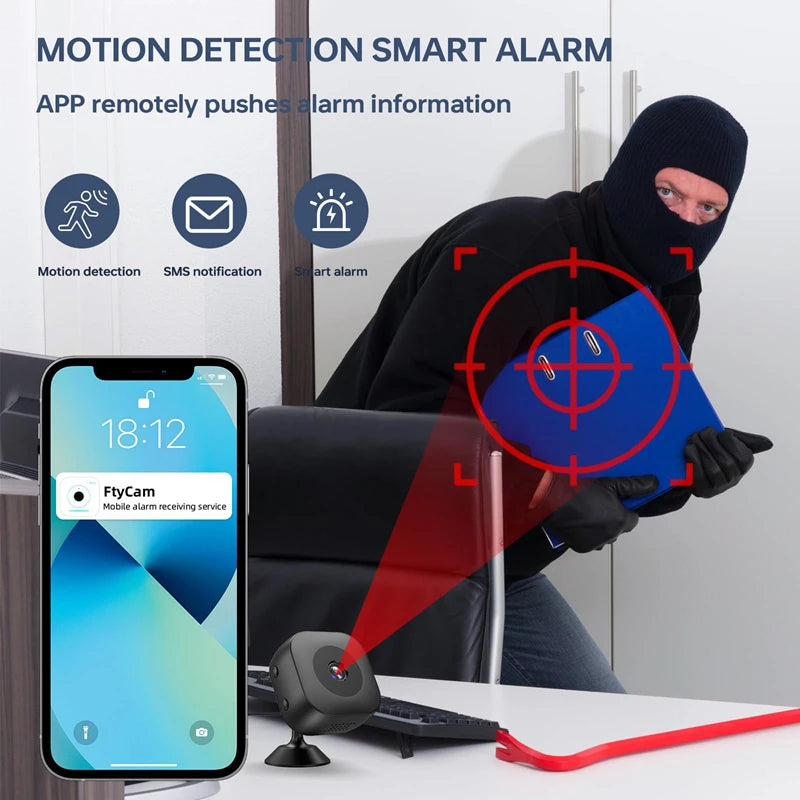 Security Camera 4K Mini Full Color Night Vision High Definition WiFi Monitor Waterproof Motion Detect Surveillance