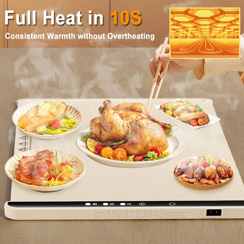 Food Warmer Mat Electric Warming Tray Foldable Coffee Warming Pad for Food Portable Electric Warming Tray Silicone Warmer Plate
