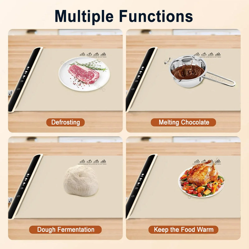 Food Warmer Mat Electric Warming Tray Foldable Coffee Warming Pad for Food Portable Electric Warming Tray Silicone Warmer Plate
