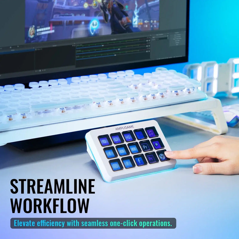 FIFINE D6 Stream Controller – 15-Key Programmable Deck