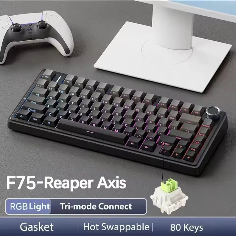 AULA F75/S75Pro Gaming Keyboard 2.4G Wireless/Bluetooth/Wired RGB Customized 75% Layout OEM Profile Gasket Structure Keyboard