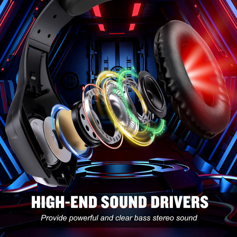 Wired Gaming Headpset Headphone with Microphone 3.5mm PC Gaming Headset Earphones For Computer Laptop PS4 PS5 Xbox Bass Stereo